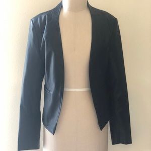 Blank NYC Collarless Faux Leather Jacket